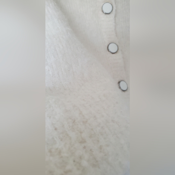 Cream Button-Up Women Sweater - Picture 3 of 5